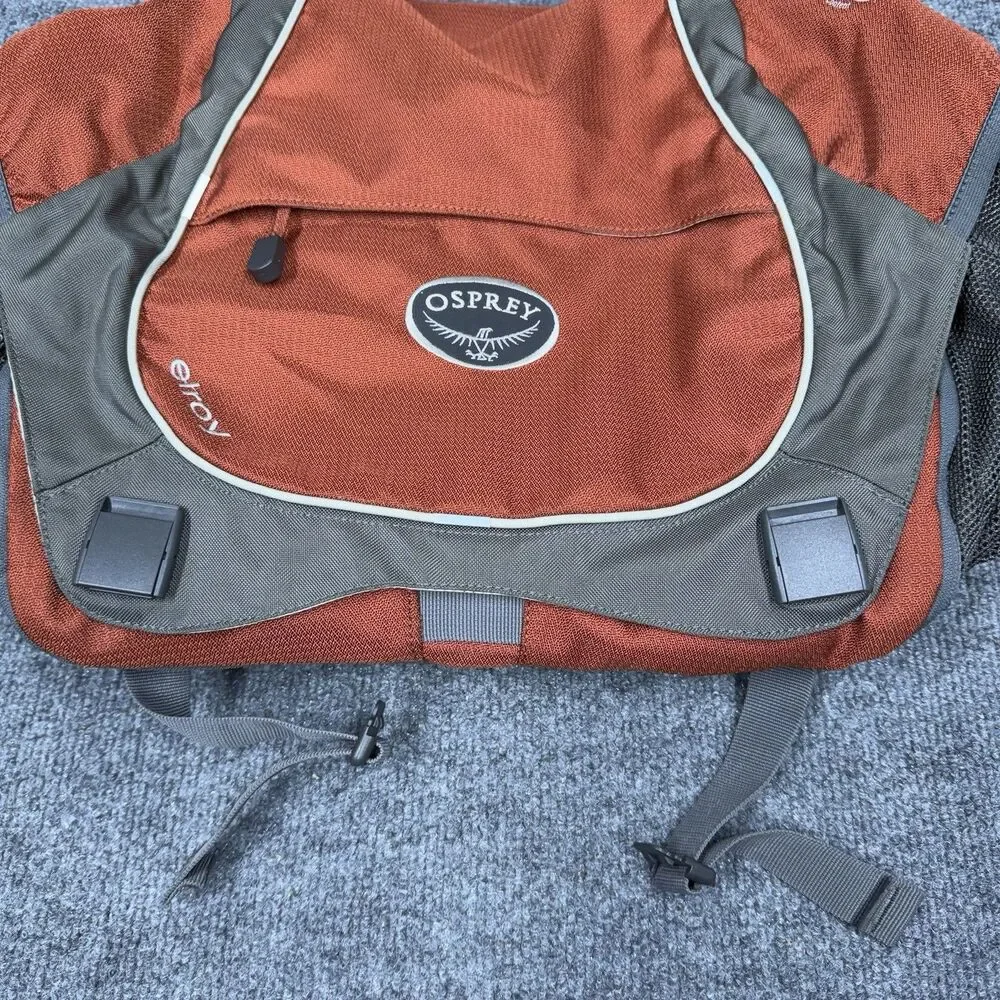 E1 OSPREY Elroy Messenger Bag Cargo Pockets Sipper Side Laptop Burnt Orange Gray